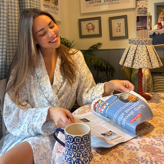 Paisley Blue Muslin Dressing Gown