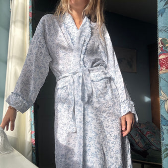 Paisley Blue Muslin Dressing Gown