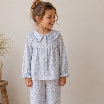 Blue Paisley Organic Muslin Pyjamas