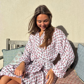 Millie Pink Muslin Dressing Gown