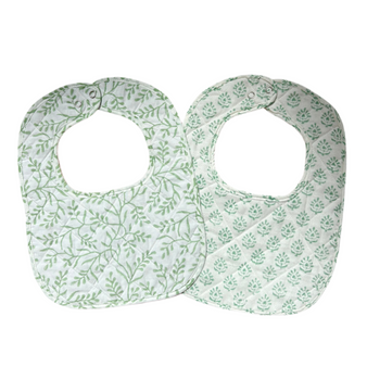 Sage green Quilted Bib 2 Pack