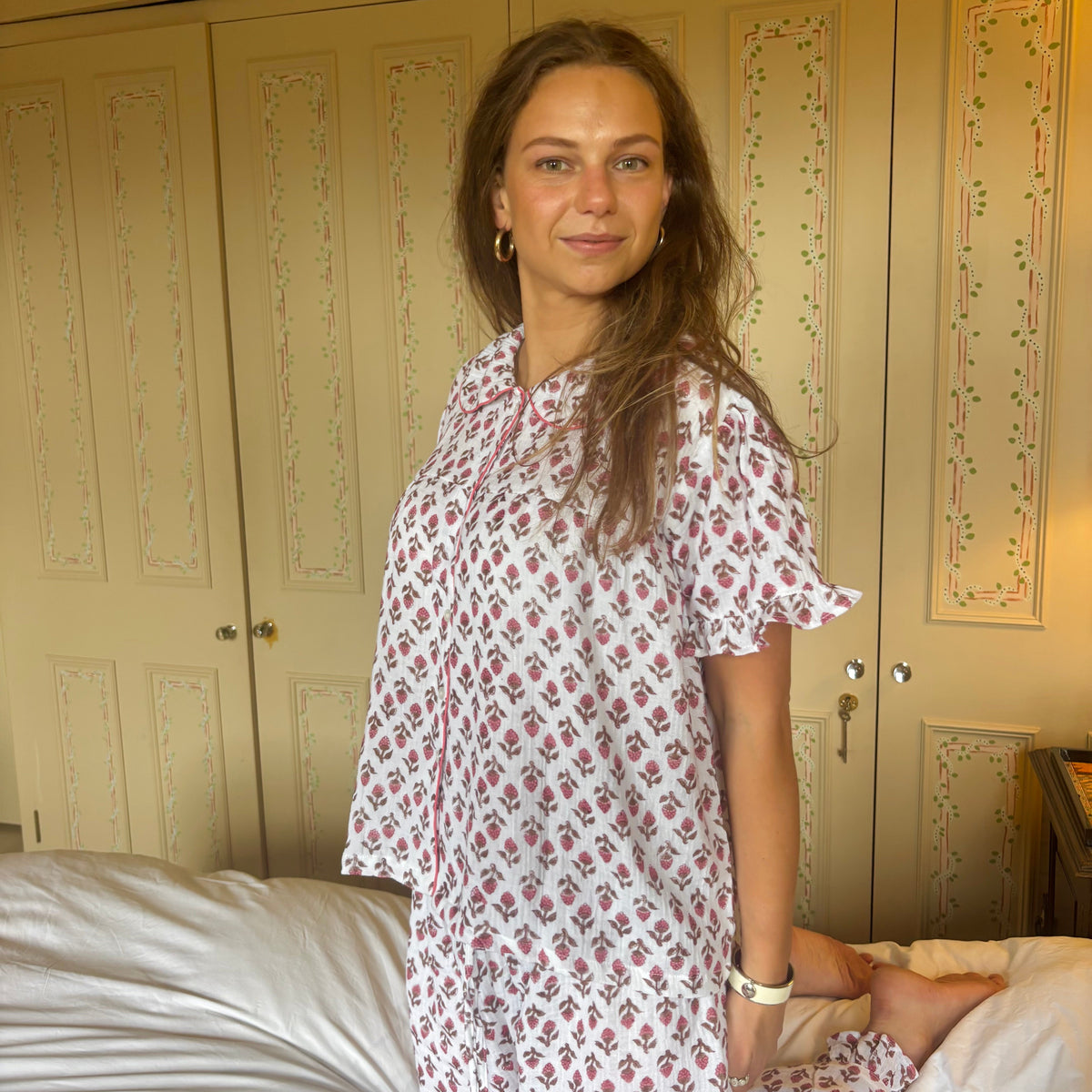 Milly Pink Muslin Pyjamas