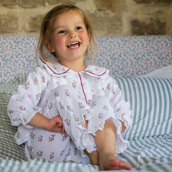 Marnie Pink & Brown Kids Muslin Pyjamas