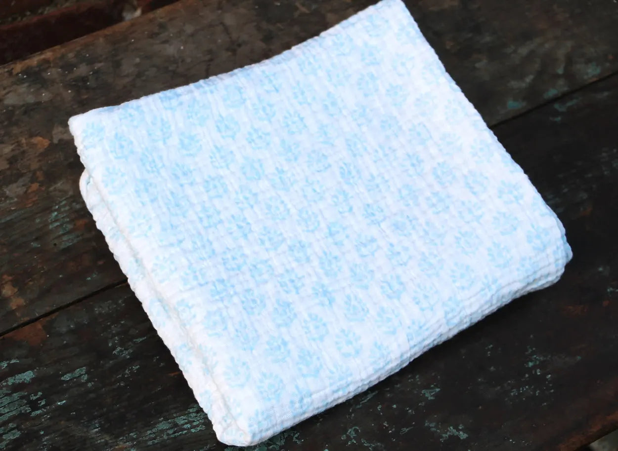Woo Woo Muslin Swaddle - Sky Blue