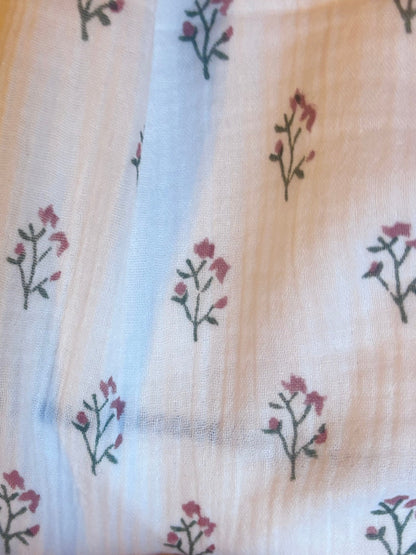 Marnie Pink and Green Organic Swaddle