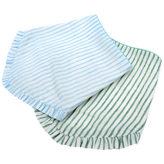 2 -Pack Frilly Stripe Bibs