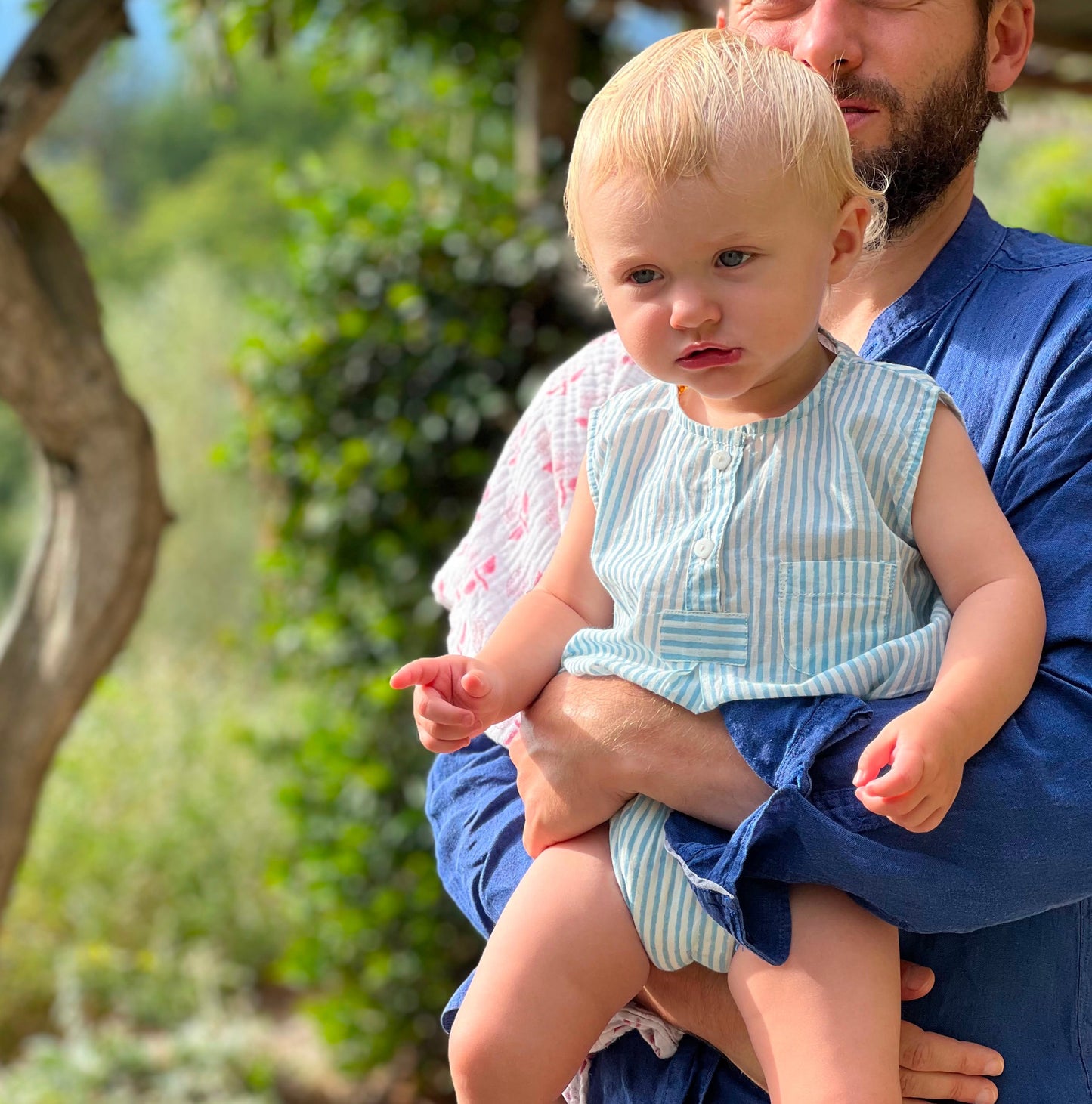 Blue Stripe Romper