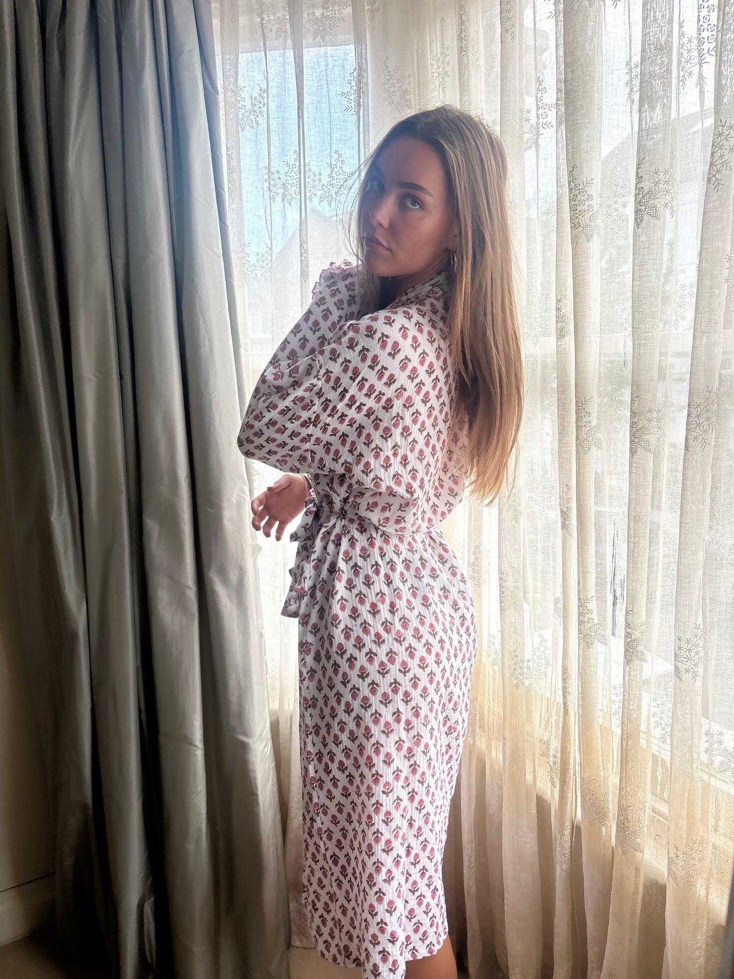 Milly Pink Muslin Dressing Gown