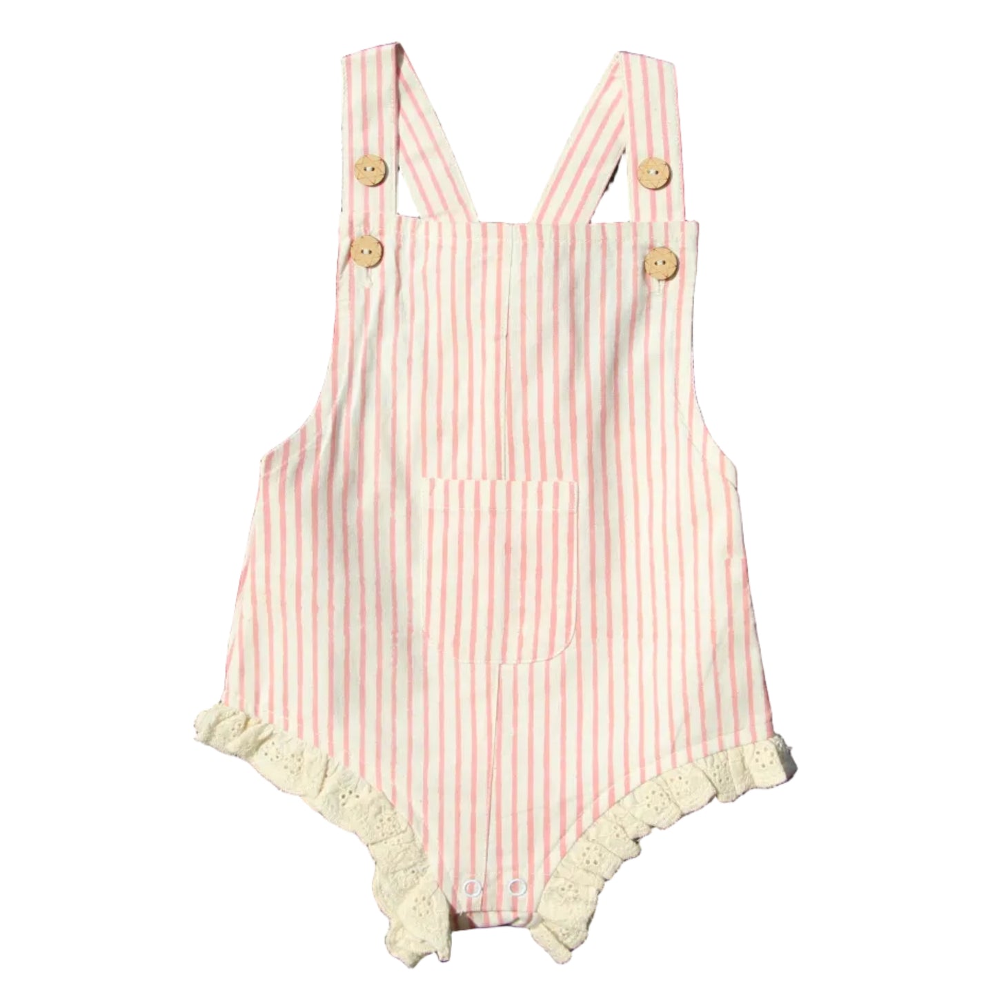 Striped Romper Rose Pink