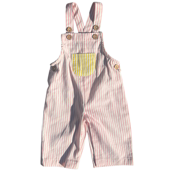 Pink Stripe Dungarees