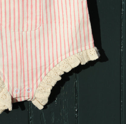 Striped Romper Rose Pink