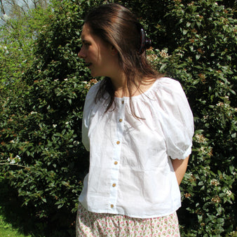 White Cotton  Pyjama Top