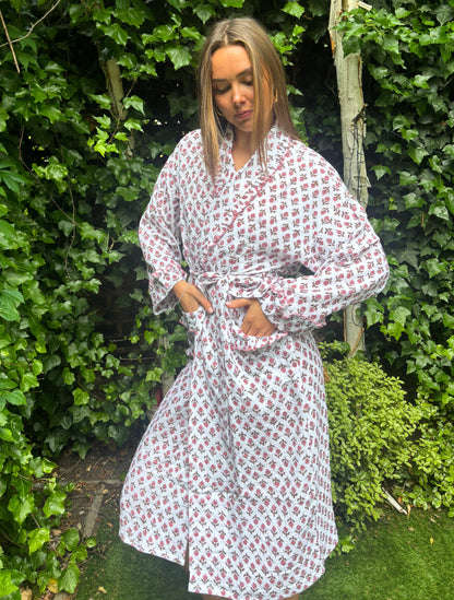 Milly Pink Muslin Dressing Gown