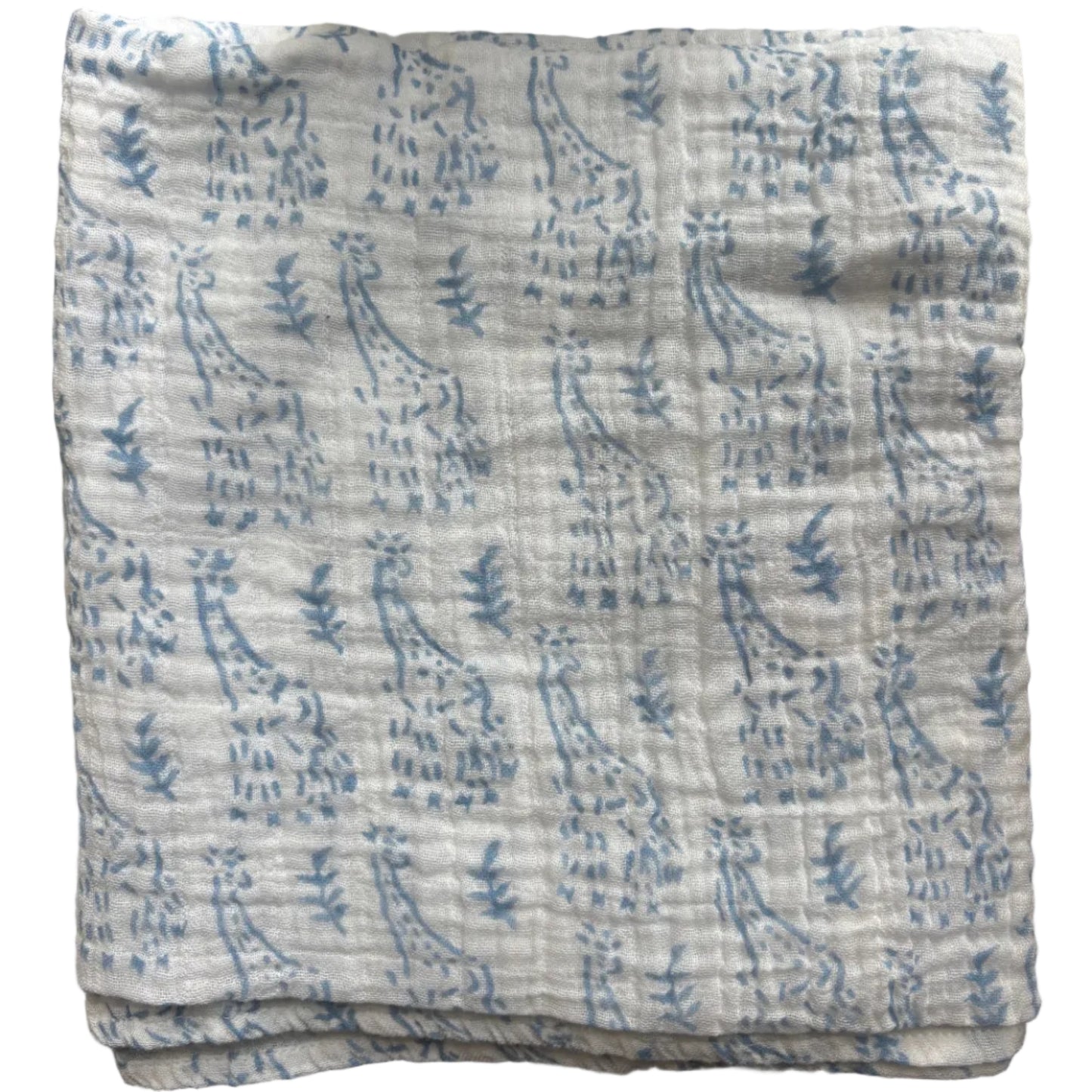 WooWoo Muslin Swaddle - Blue Giraffe
