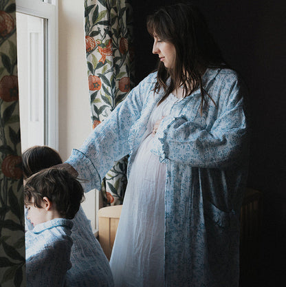 Paisley Blue Muslin Dressing Gown