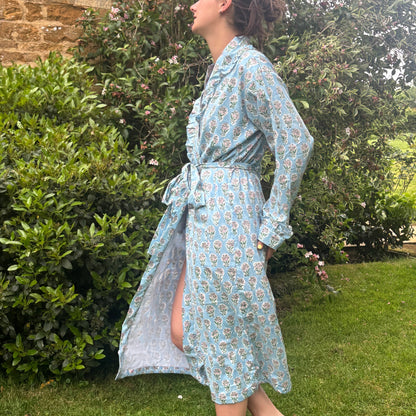 blue floral dressing gown Wholesale Floral Dressing Gown for Women