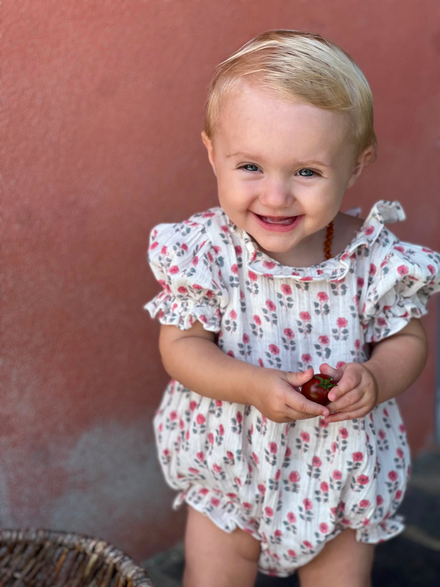 Mara Pink Muslin Romper