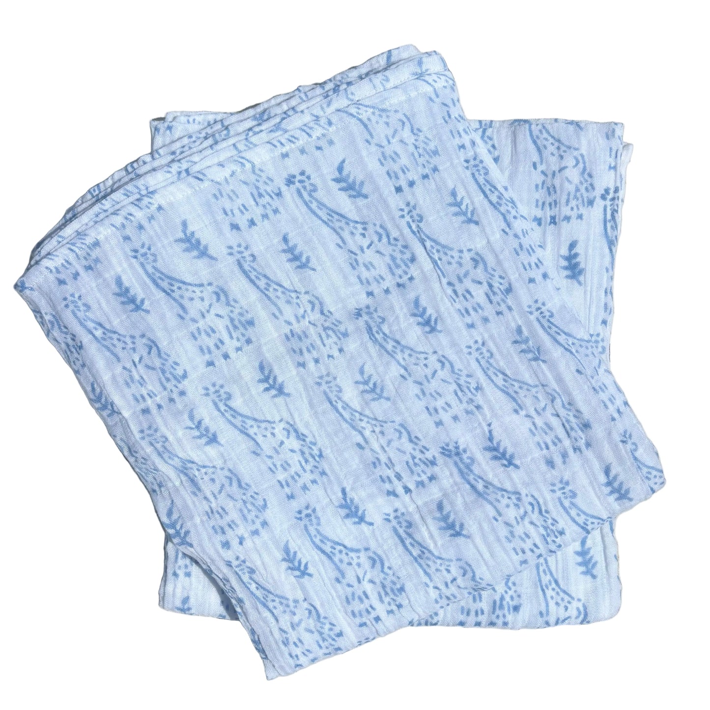 WooWoo Muslin Swaddle - Blue Giraffe