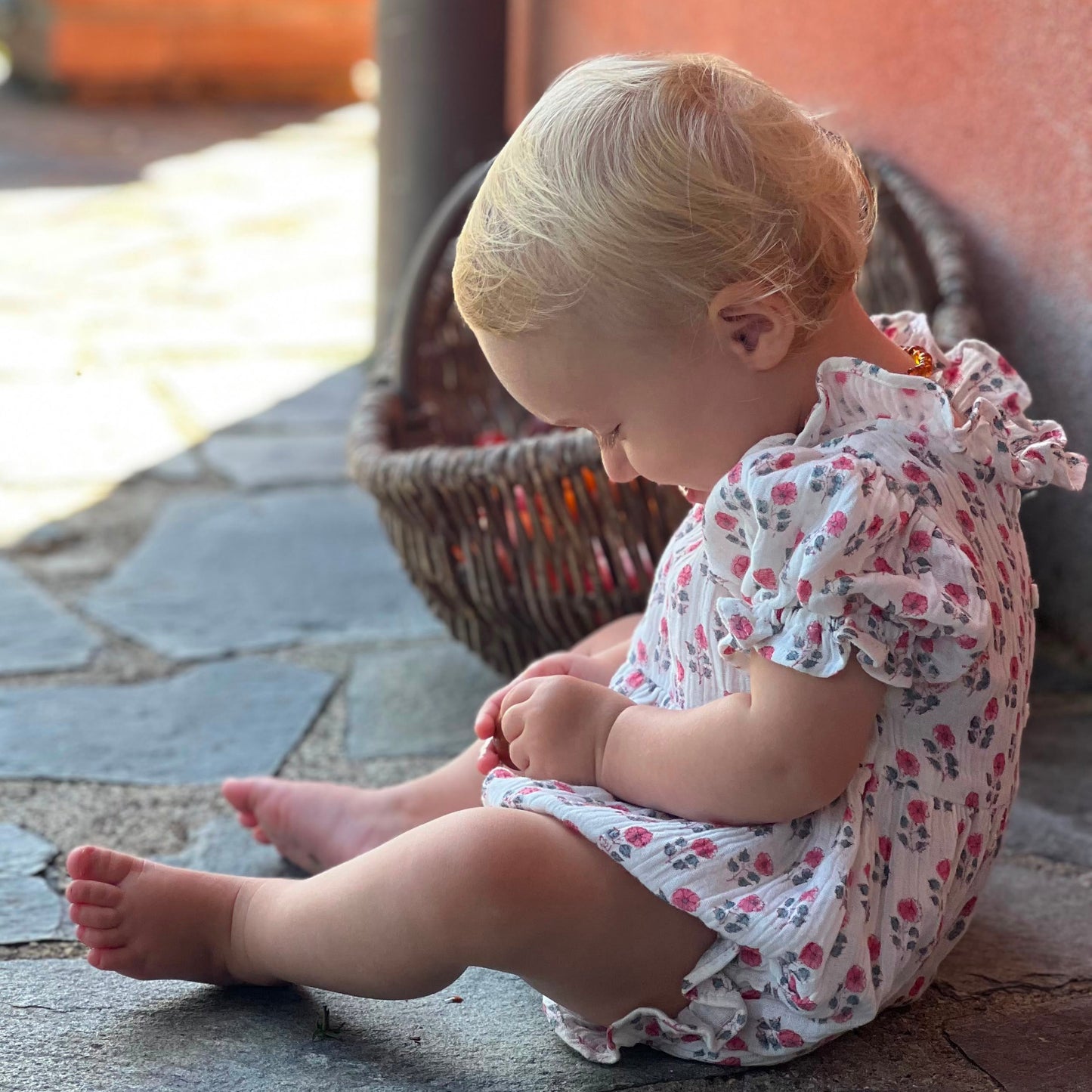 Mara Pink Muslin Romper