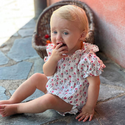 Mara Pink Muslin Romper