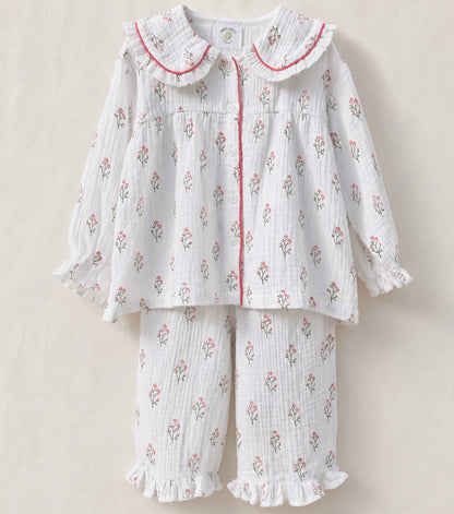 Marnie Pink & Green Kids Muslin Pyjamas
