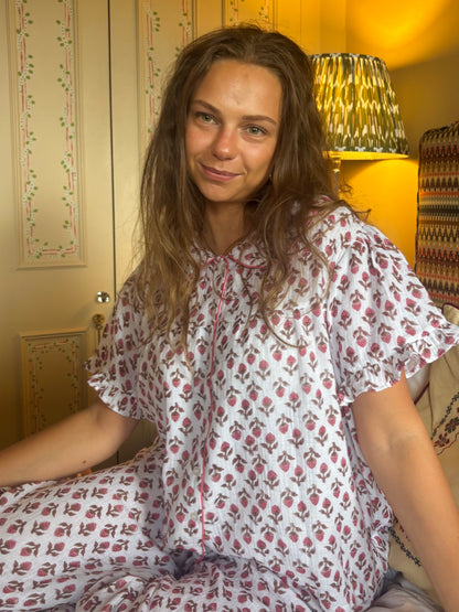 Milly Pink Muslin Pyjamas