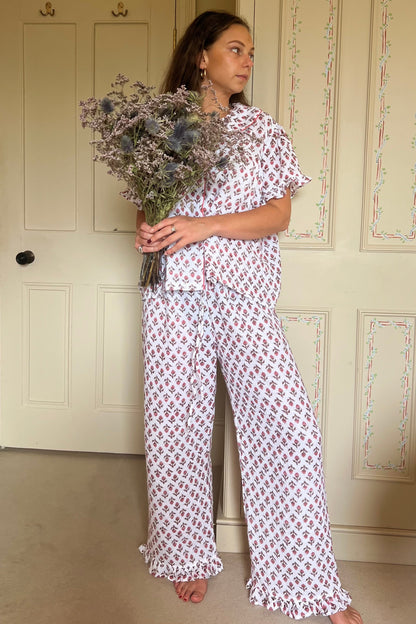 Milly Pink Muslin Pyjamas