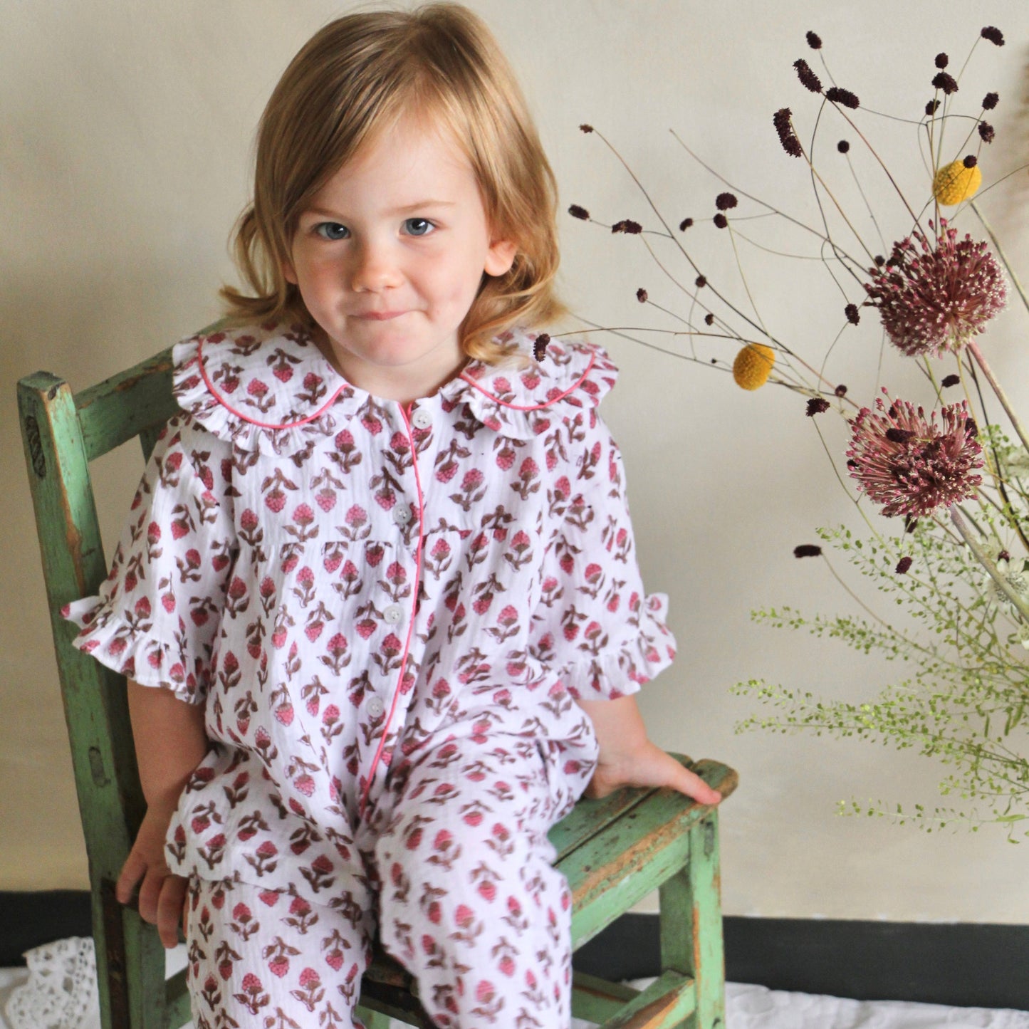 Milly Pink Organic Muslin Kids Pyjamas