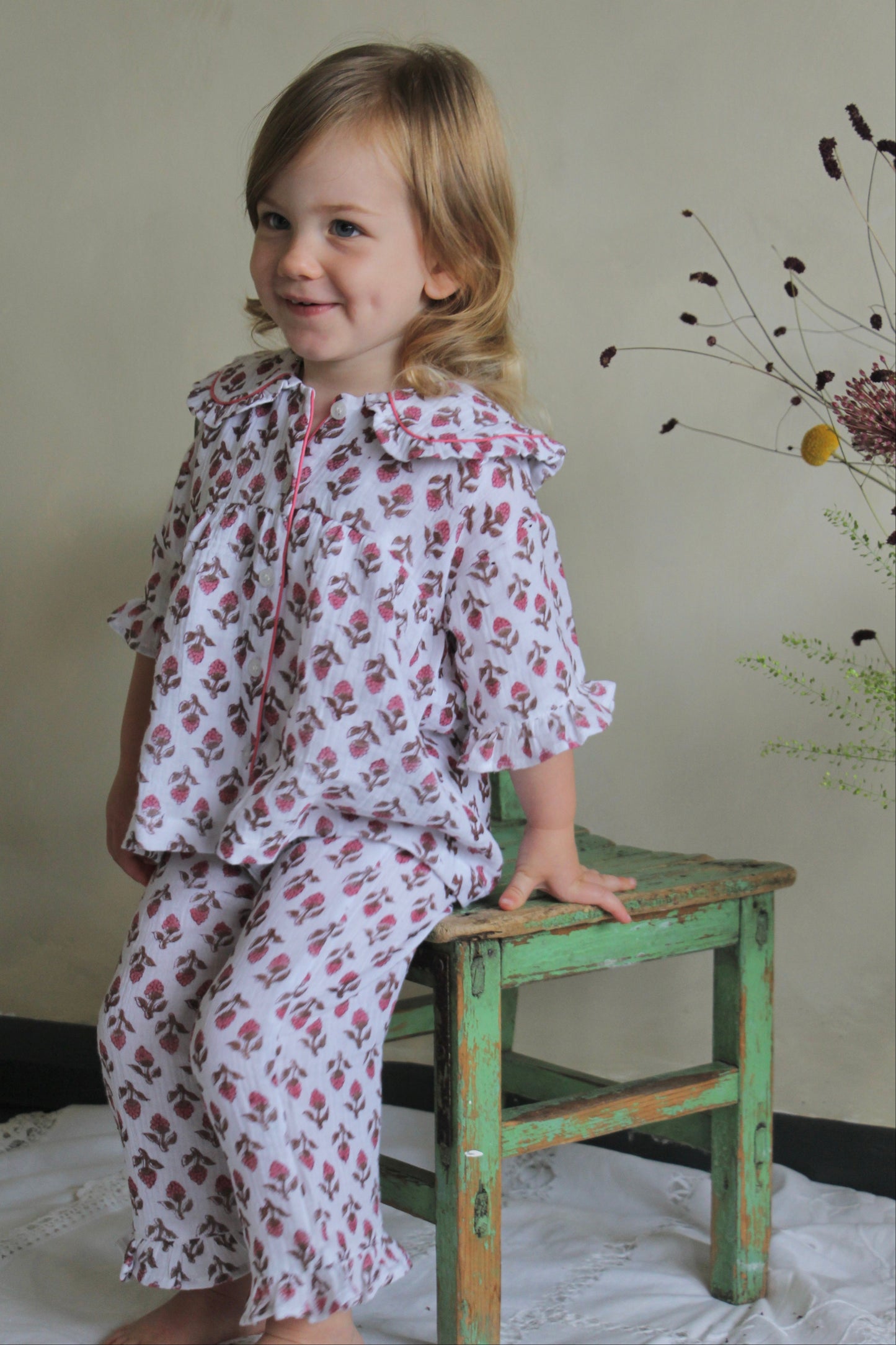 Milly Pink Organic Muslin Kids Pyjamas
