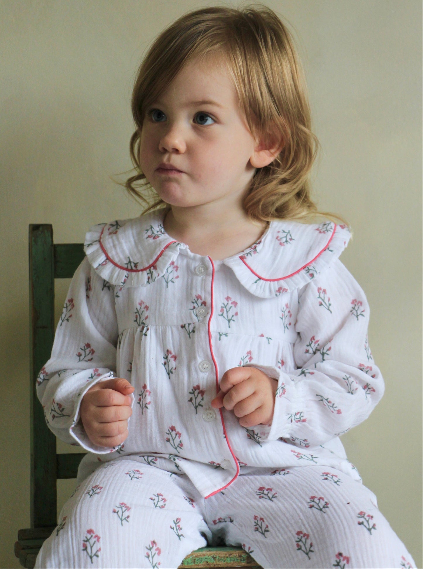 Marnie Pink & Green Kids Muslin Pyjamas
