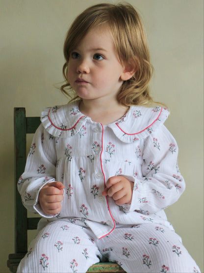 Marnie Pink & Green Kids Muslin Pyjamas