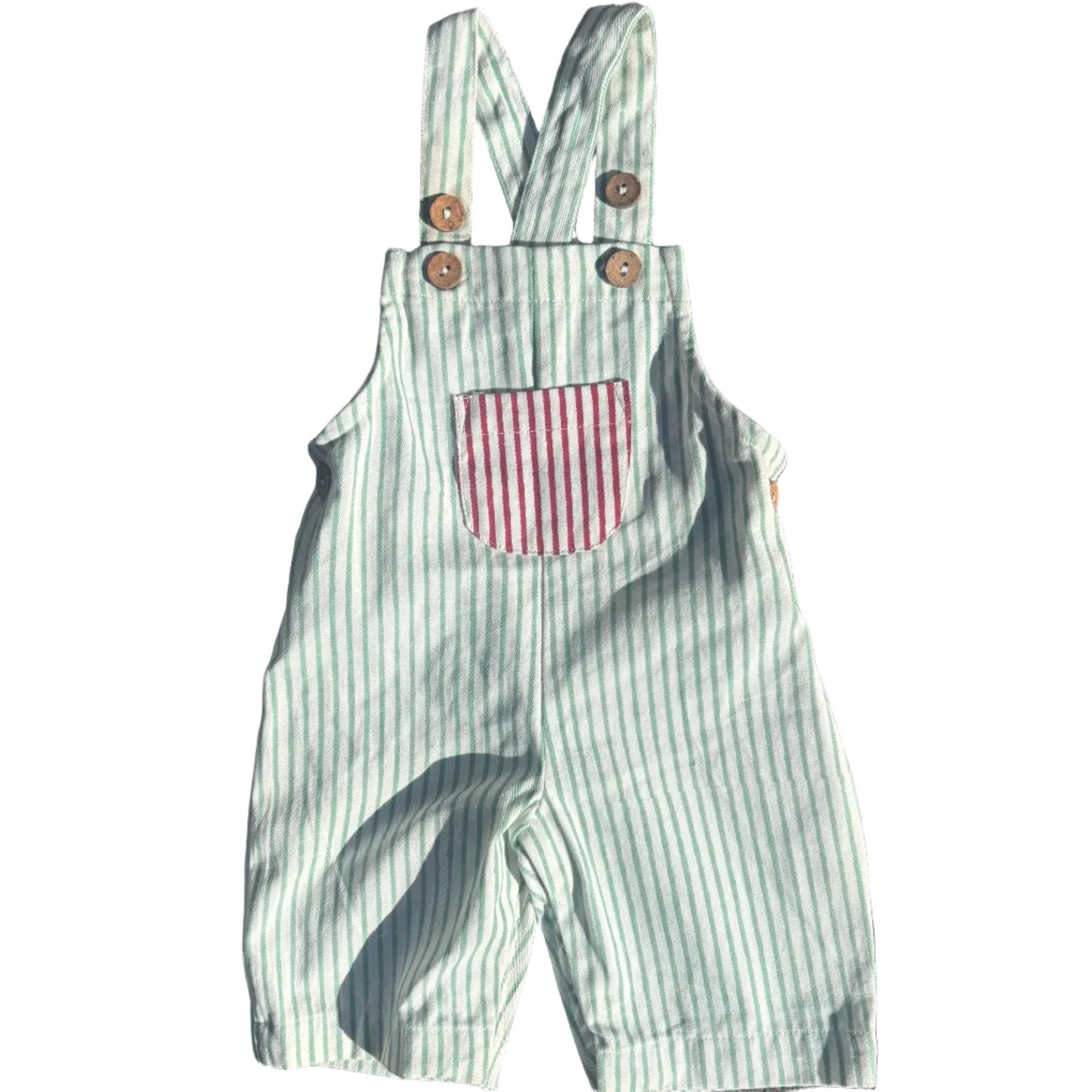 Green Stripe Dungarees