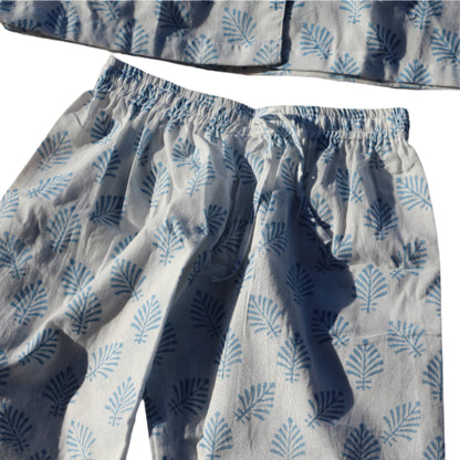 Sky Blue Leaf Pyjamas