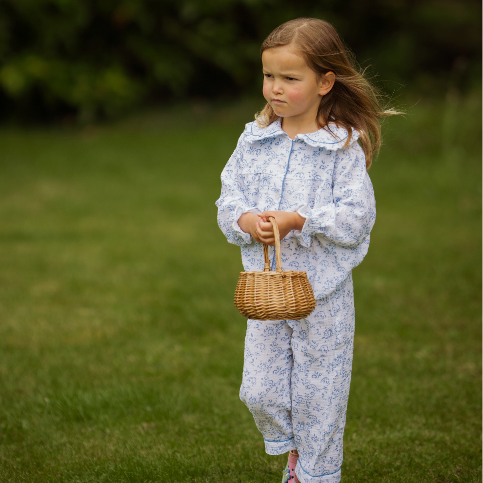 Blue Paisley Organic Muslin Pyjamas