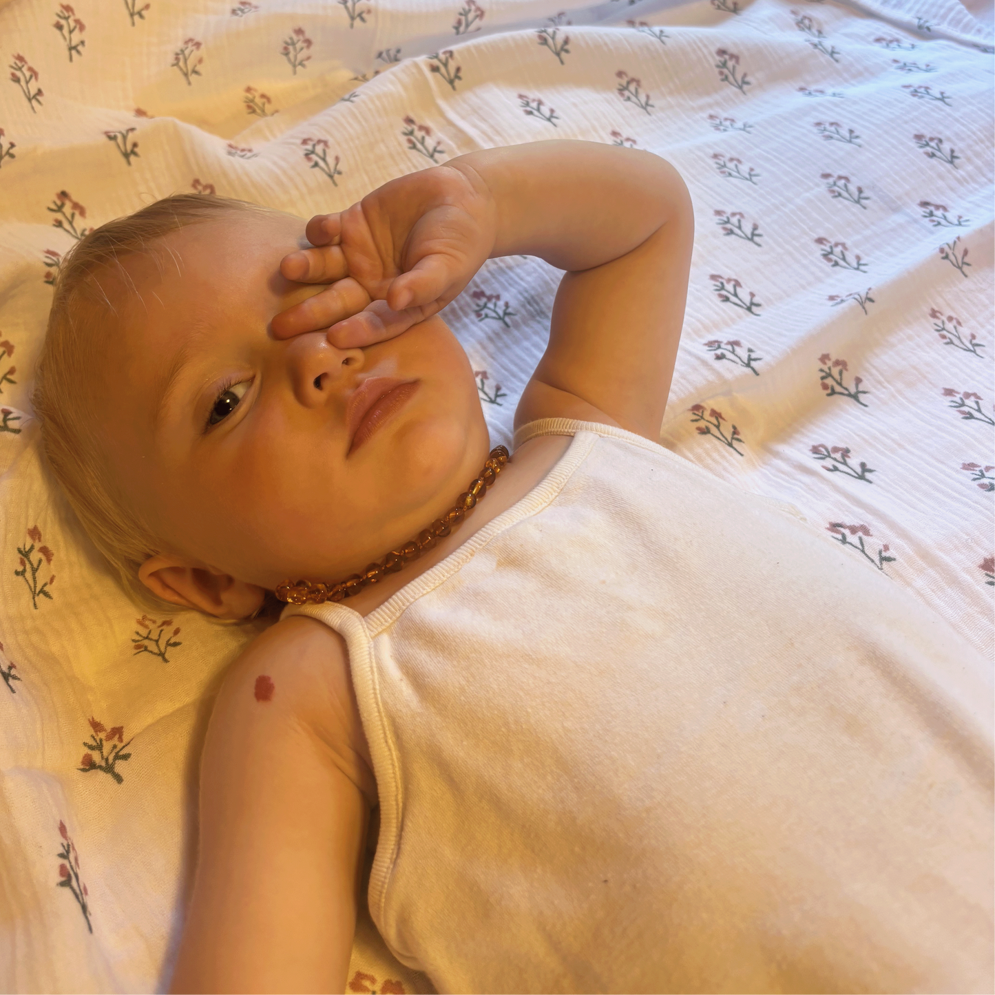 Marnie Pink and Green Organic Swaddle